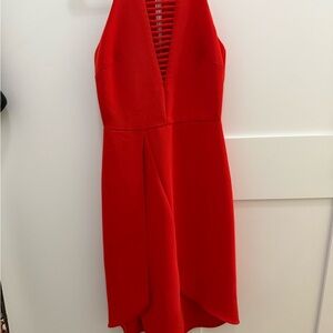 Red midi dress